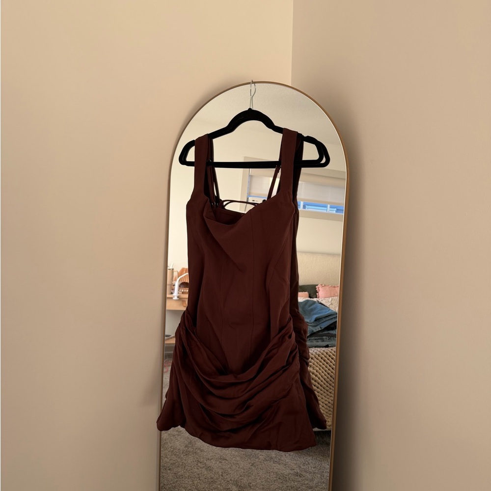 Elegant Brown Mini Dress